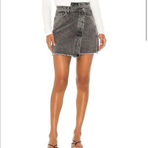 Free People Parker Wrap Denim Skirt Womens Size 25